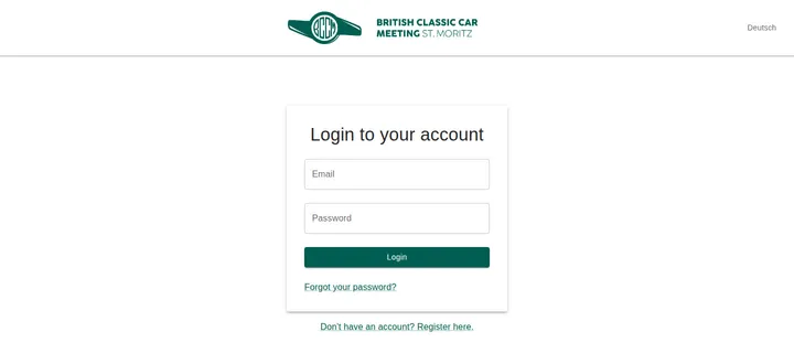 The BCCM St. Moritz registration sign-in page