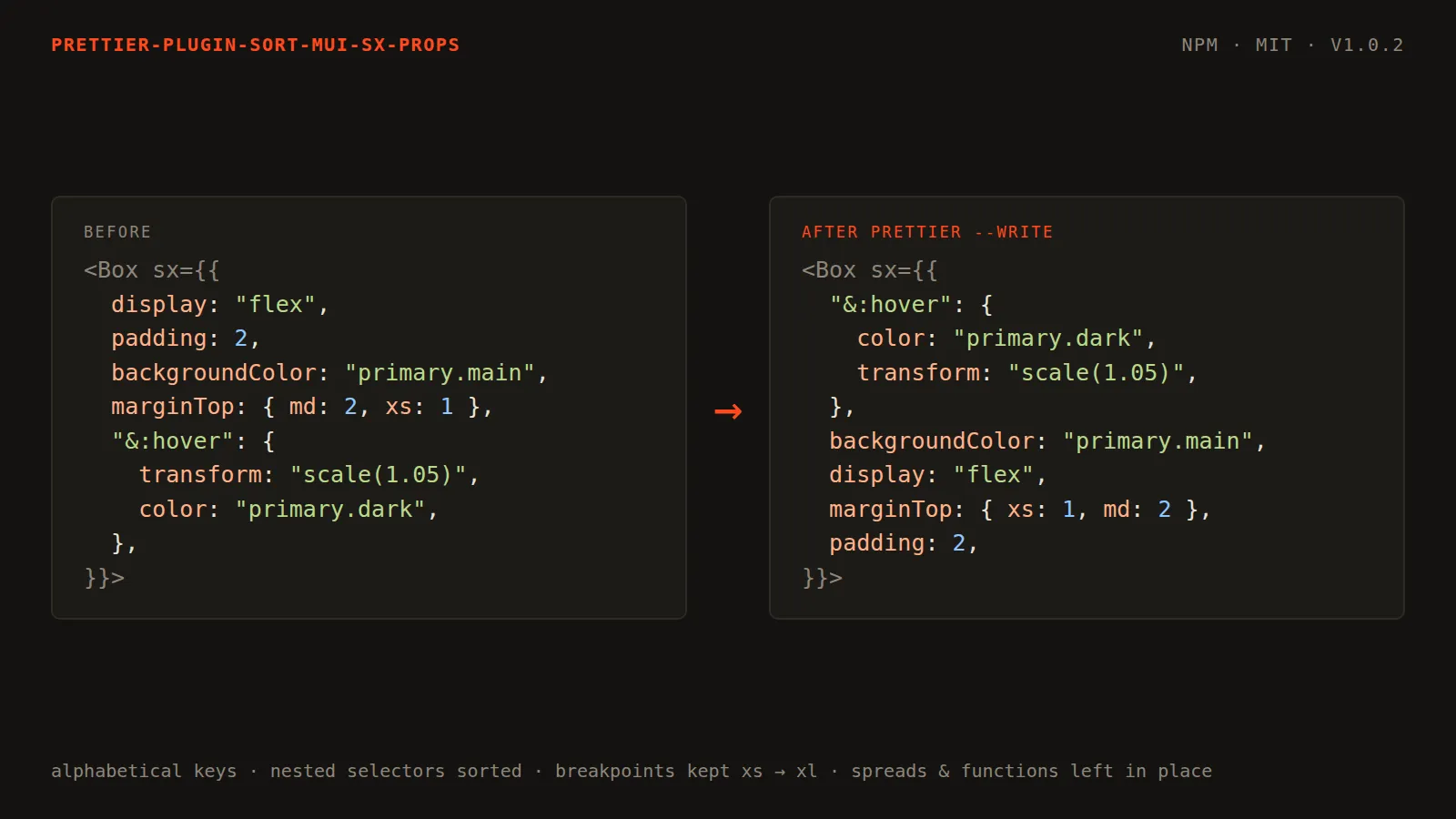 Sort MUI sx screenshot